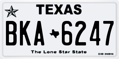 TX license plate BKA6247