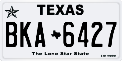 TX license plate BKA6427
