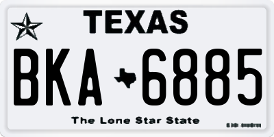 TX license plate BKA6885