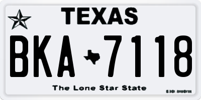 TX license plate BKA7118