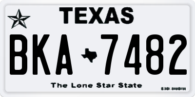 TX license plate BKA7482