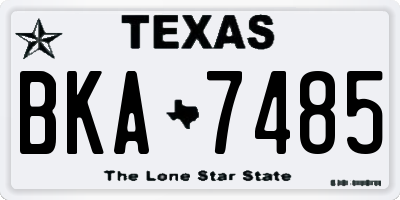 TX license plate BKA7485