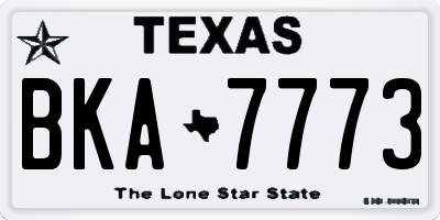 TX license plate BKA7773