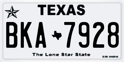 TX license plate BKA7928
