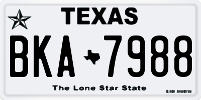 TX license plate BKA7988