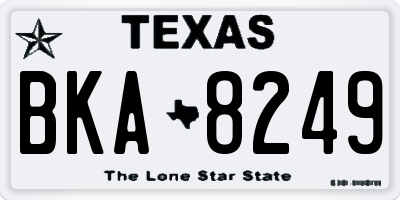 TX license plate BKA8249