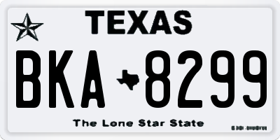 TX license plate BKA8299