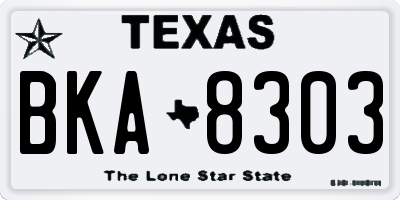 TX license plate BKA8303