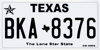 TX license plate BKA8376