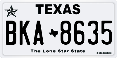 TX license plate BKA8635
