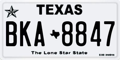 TX license plate BKA8847