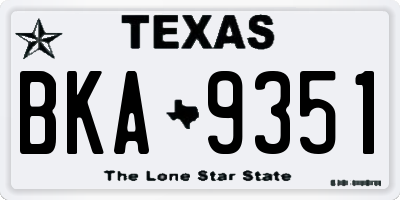 TX license plate BKA9351