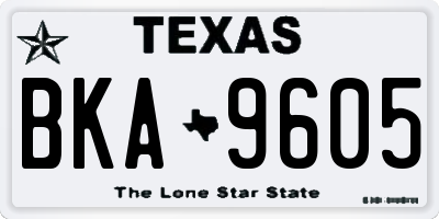 TX license plate BKA9605