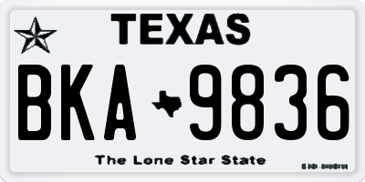TX license plate BKA9836