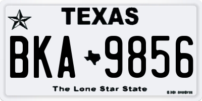 TX license plate BKA9856