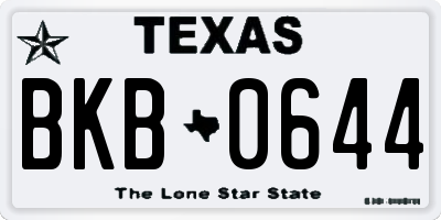 TX license plate BKB0644
