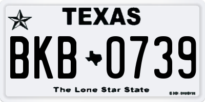 TX license plate BKB0739