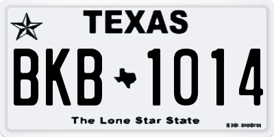 TX license plate BKB1014