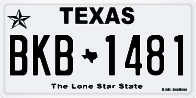 TX license plate BKB1481