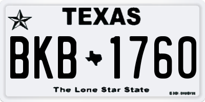 TX license plate BKB1760