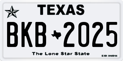 TX license plate BKB2025