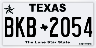 TX license plate BKB2054