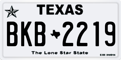 TX license plate BKB2219