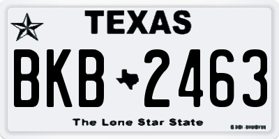 TX license plate BKB2463