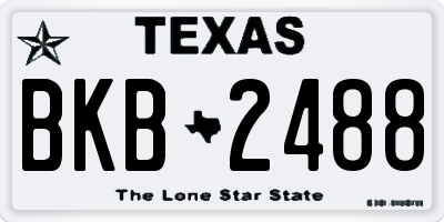 TX license plate BKB2488