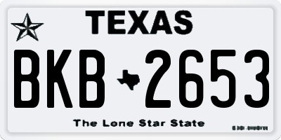 TX license plate BKB2653