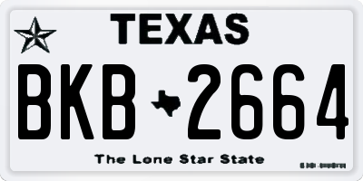 TX license plate BKB2664