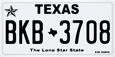 TX license plate BKB3708