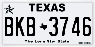 TX license plate BKB3746