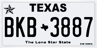 TX license plate BKB3887