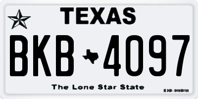 TX license plate BKB4097