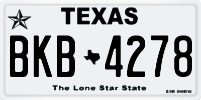 TX license plate BKB4278