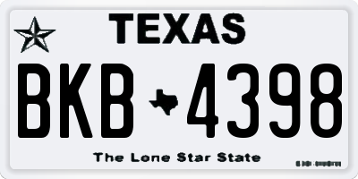 TX license plate BKB4398