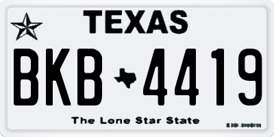 TX license plate BKB4419