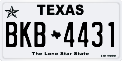 TX license plate BKB4431