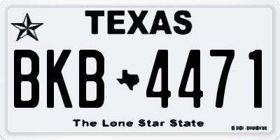 TX license plate BKB4471