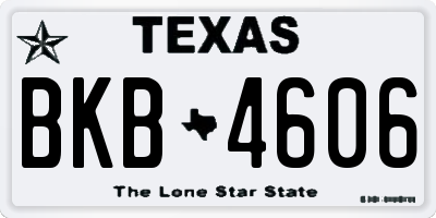 TX license plate BKB4606