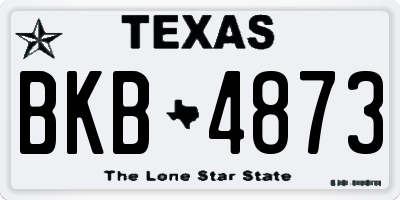 TX license plate BKB4873