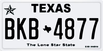 TX license plate BKB4877