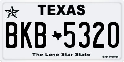 TX license plate BKB5320