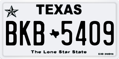 TX license plate BKB5409