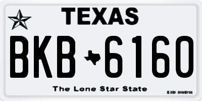 TX license plate BKB6160