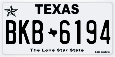 TX license plate BKB6194