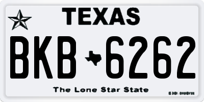 TX license plate BKB6262