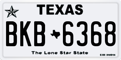 TX license plate BKB6368