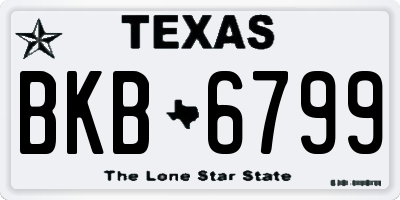 TX license plate BKB6799